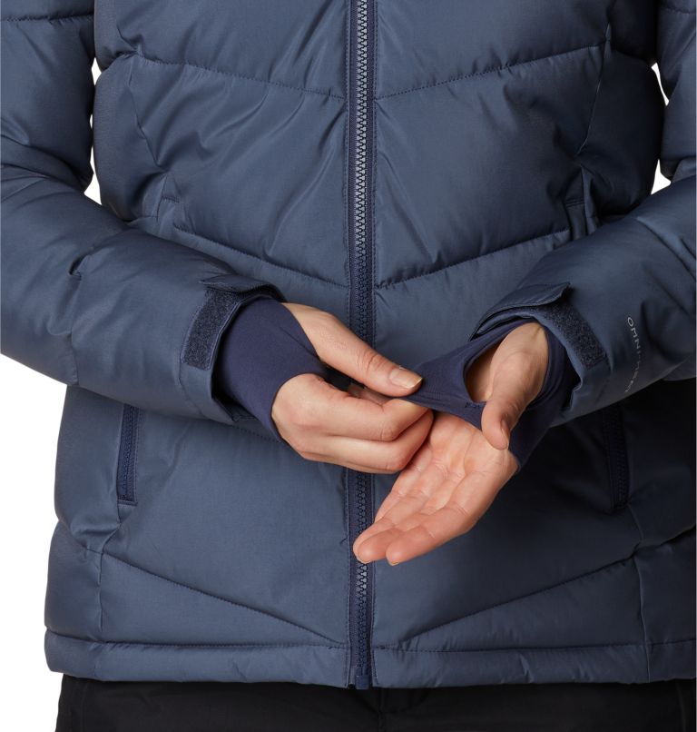 Women's Abbott Peak Insulated Waterproof Ski Jacket, Color: Nocturnal Sheen, Blue Chill, image 11