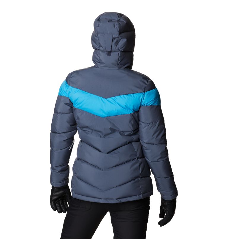 Women's Abbott Peak Insulated Waterproof Ski Jacket, Color: Nocturnal Sheen, Blue Chill, image 2