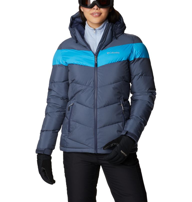 Women's Abbott Peak Insulated Waterproof Ski Jacket, Color: Nocturnal Sheen, Blue Chill, image 1