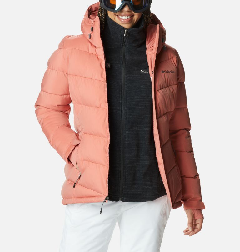 Women's Abbott Peak Insulated Waterproof Ski Jacket, Color: Dark Coral Sheen, image 13