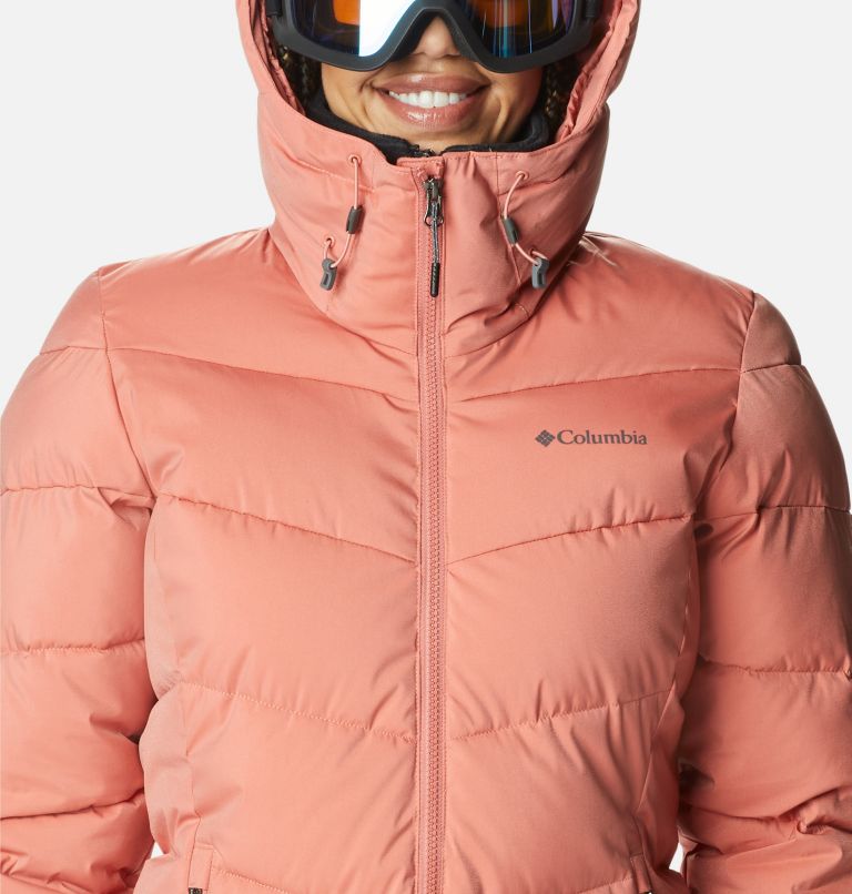 Women's Abbott Peak Insulated Waterproof Ski Jacket, Color: Dark Coral Sheen, image 4