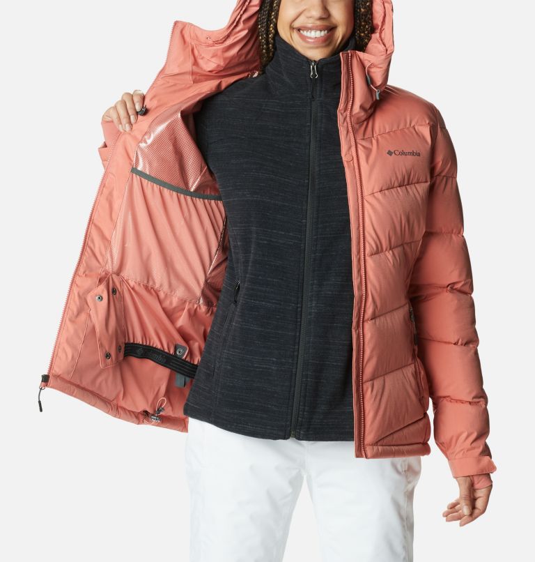 Thumbnail: Women's Abbott Peak Insulated Waterproof Ski Jacket, Color: Dark Coral Sheen, image 5