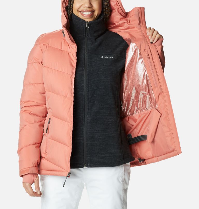 Women's Abbott Peak Insulated Waterproof Ski Jacket, Color: Dark Coral Sheen, image 6