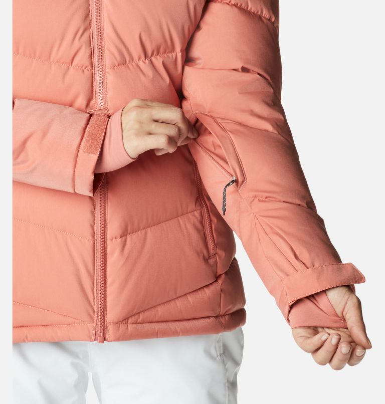 Women's Abbott Peak Insulated Waterproof Ski Jacket, Color: Dark Coral Sheen, image 9