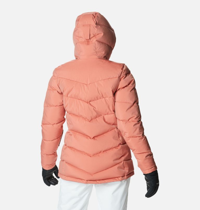 Women's Abbott Peak Insulated Waterproof Ski Jacket, Color: Dark Coral Sheen, image 2