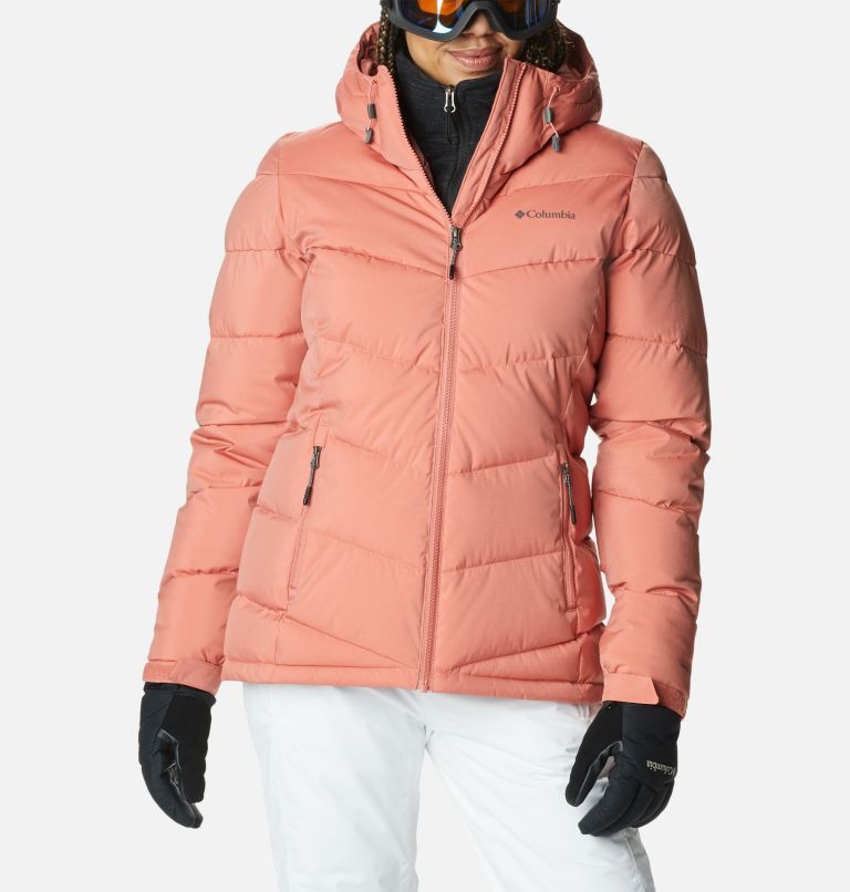 Women's Abbott Peak Insulated Waterproof Ski Jacket, Color: Dark Coral Sheen, image 1