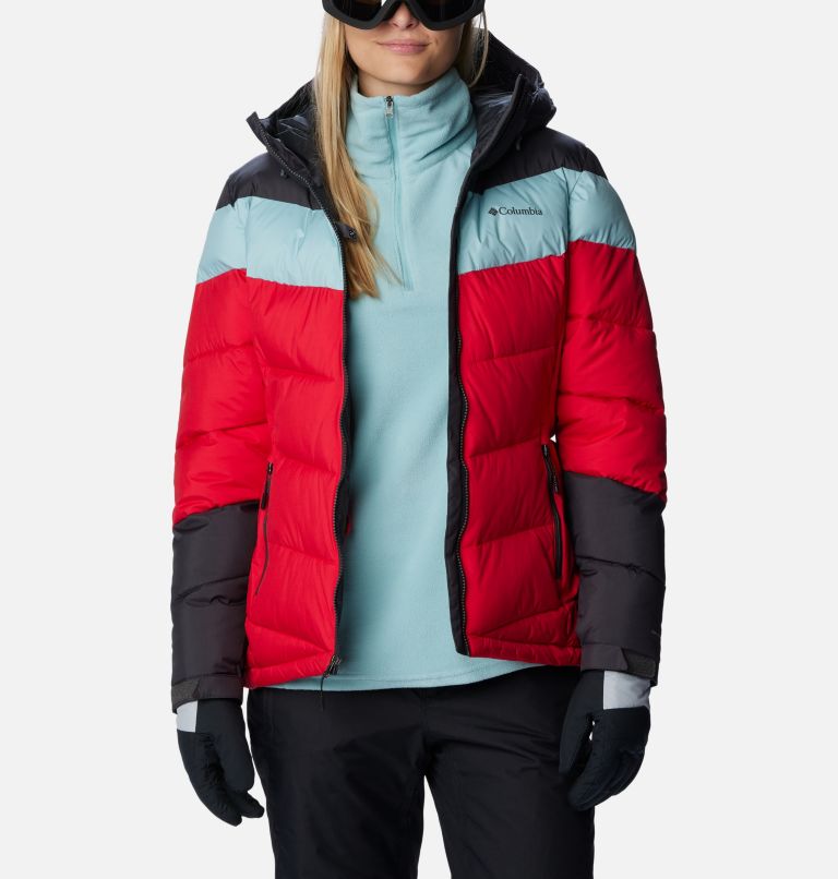 Thumbnail: Veste de ski Imperméable  isolée Abbott Peak femme, Color: Red Lily, Shark, Aqua Haze, image 10