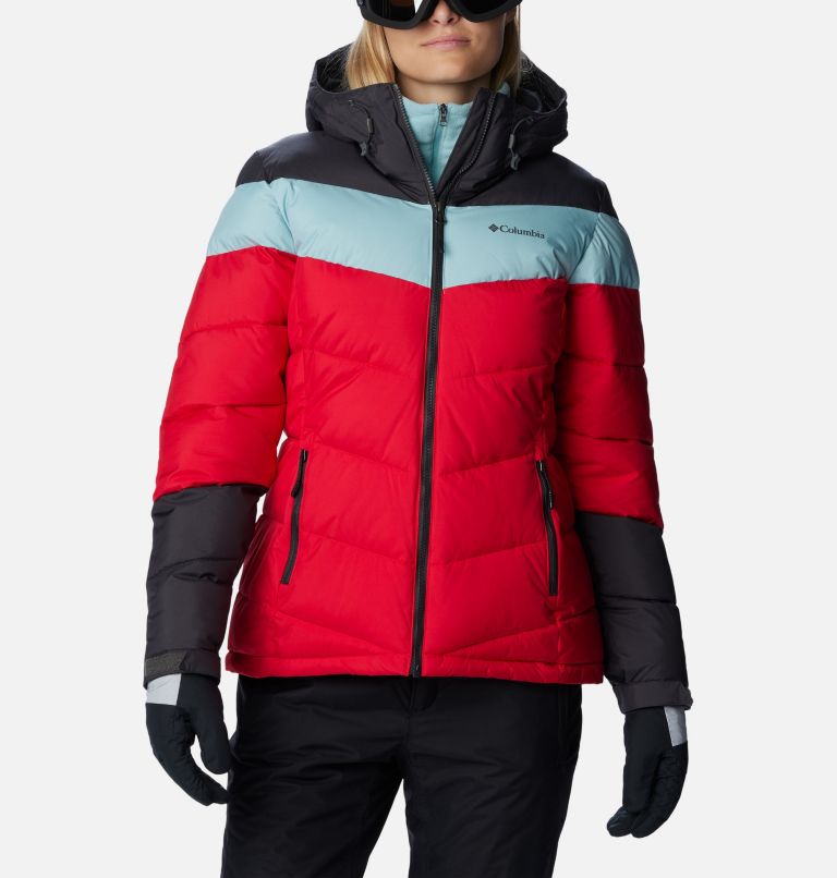 Thumbnail: Veste de ski Imperméable  isolée Abbott Peak femme, Color: Red Lily, Shark, Aqua Haze, image 1