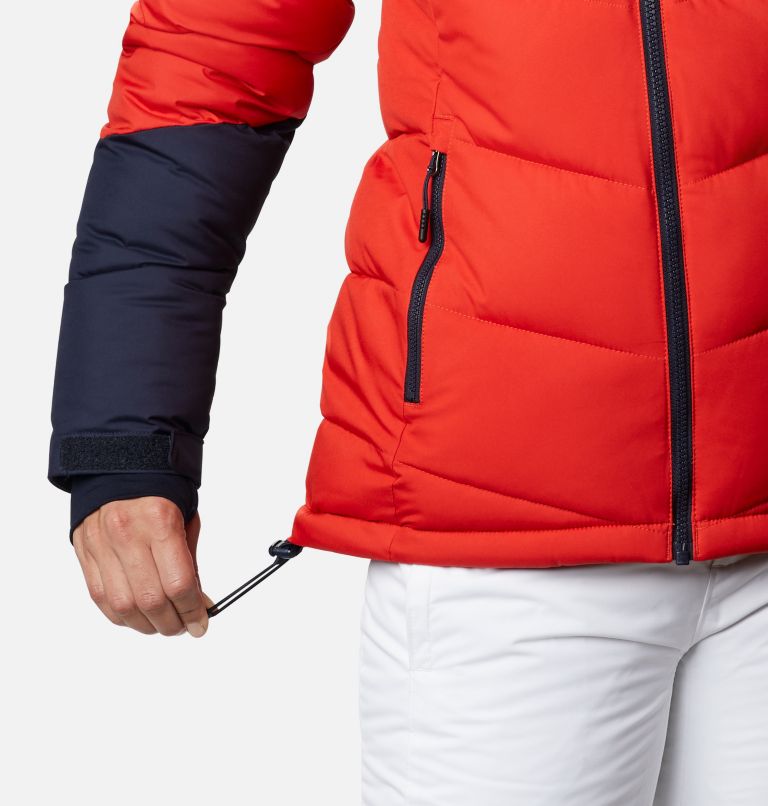 Women's Abbott Peak Insulated Ski Jacket, Color: Bold Orange, Dark Nocturnal, White, image 8