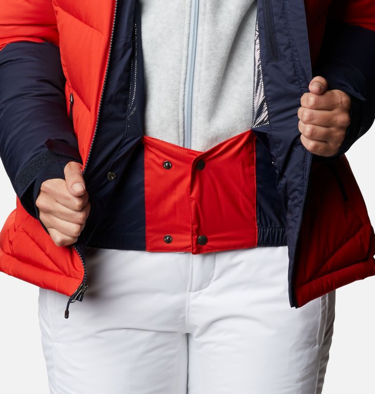 Thumbnail: Women's Abbott Peak Insulated Ski Jacket, Color: Bold Orange, Dark Nocturnal, White, image 9