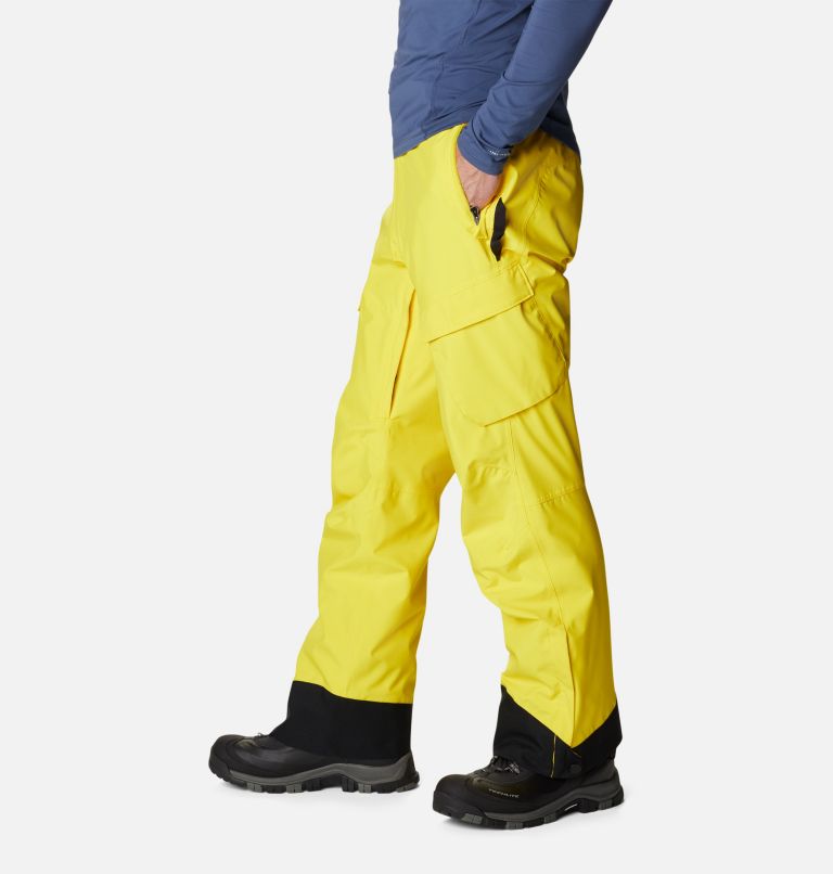 Men's Powder Stash Ski Pants, Color: Laser Lemon, image 3