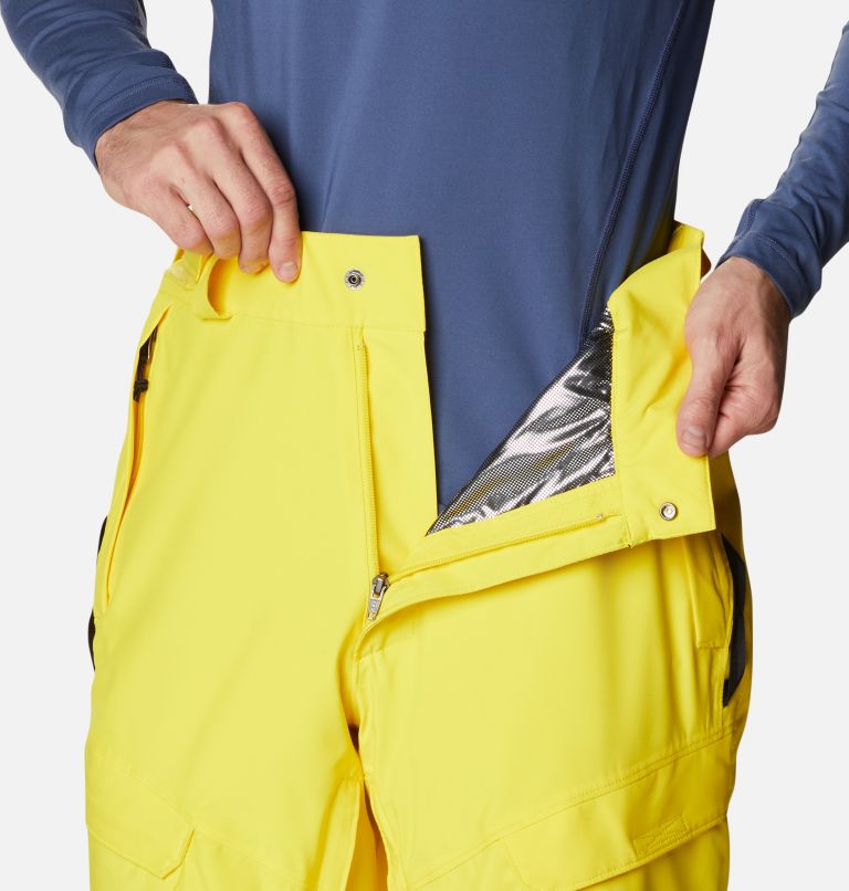 Men's Powder Stash Ski Pants, Color: Laser Lemon, image 7