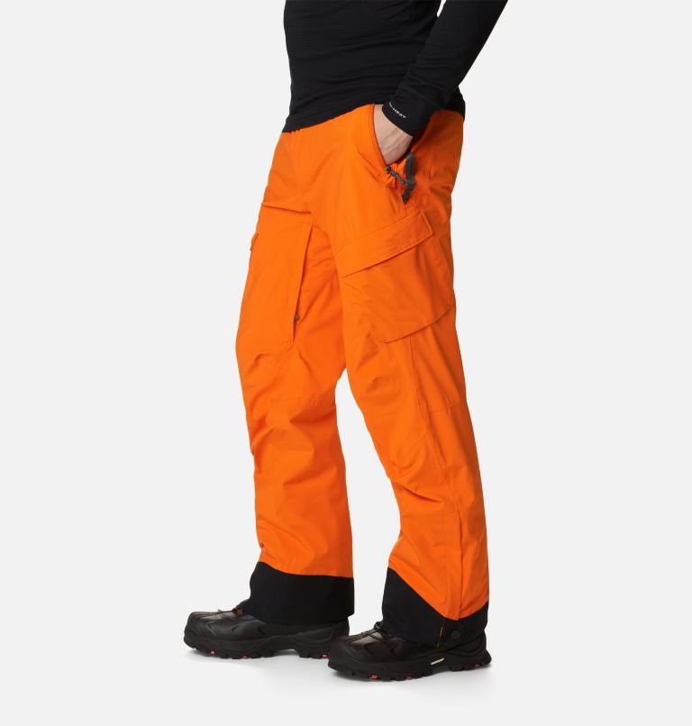 Men's Powder Stash Ski Pants, Color: Bright Orange, image 3