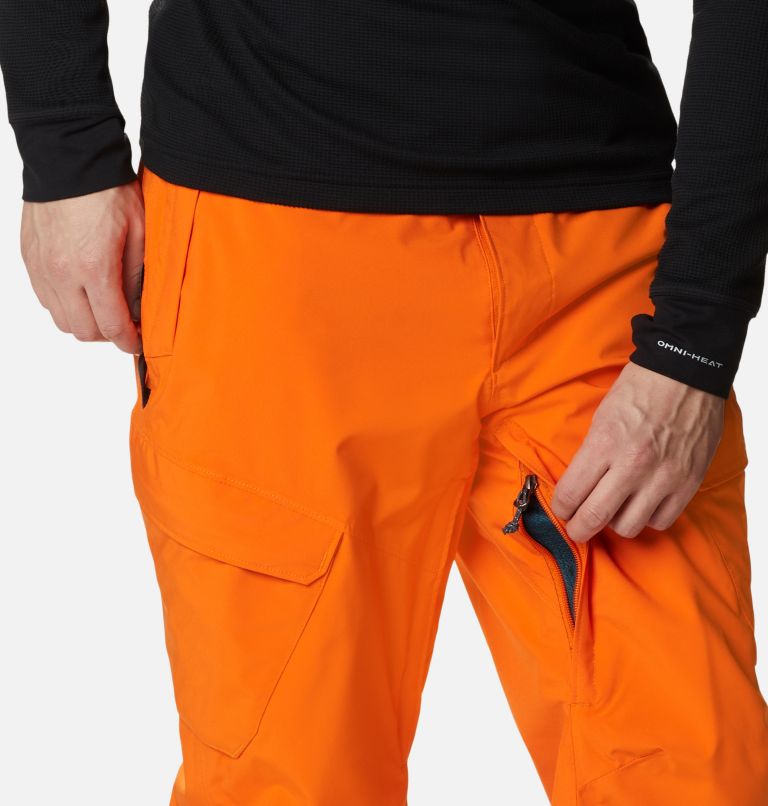 Men's Powder Stash Ski Pants, Color: Bright Orange, image 9