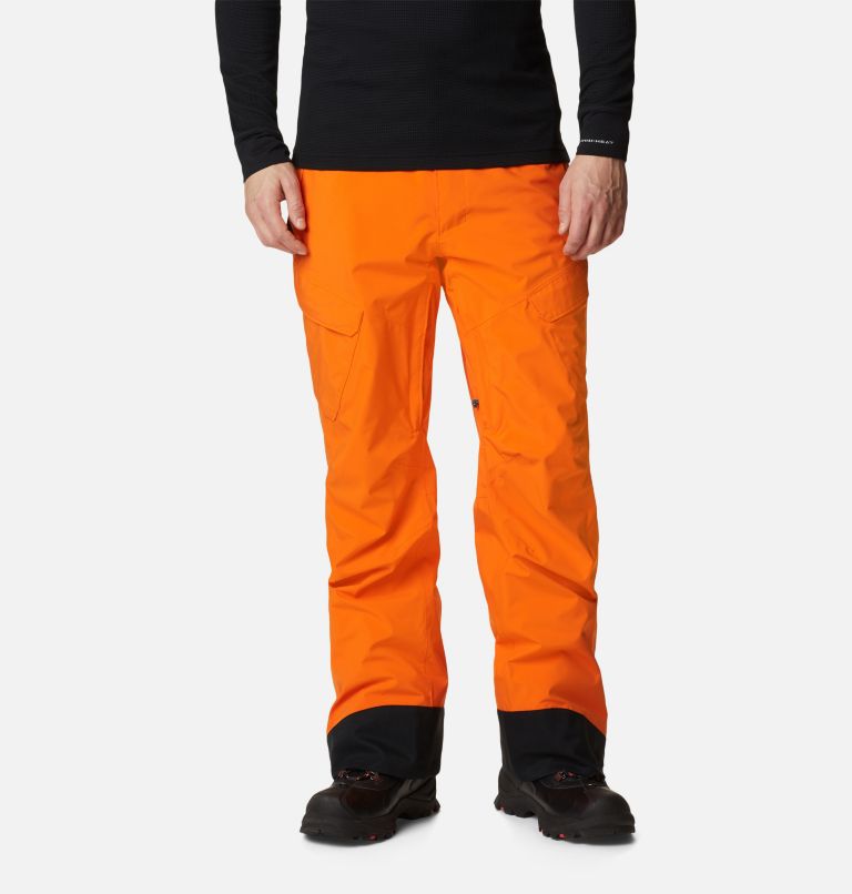 Men's Powder Stash Ski Pants, Color: Bright Orange, image 1