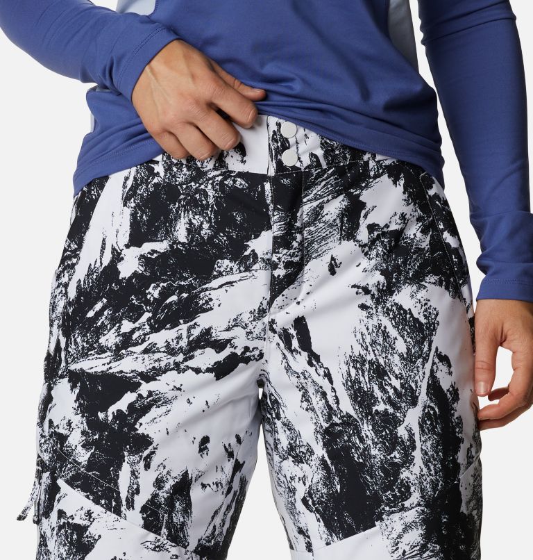 Women's Kick Turner Insulated Ski Pant, Color: White Berg Print, image 4