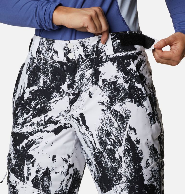 Women's Kick Turner Insulated Ski Pant, Color: White Berg Print, image 7