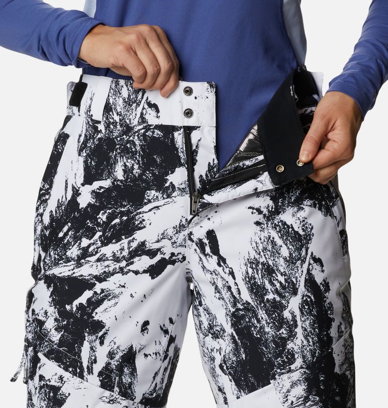 Women's Kick Turner Insulated Ski Pant, Color: White Berg Print, image 8