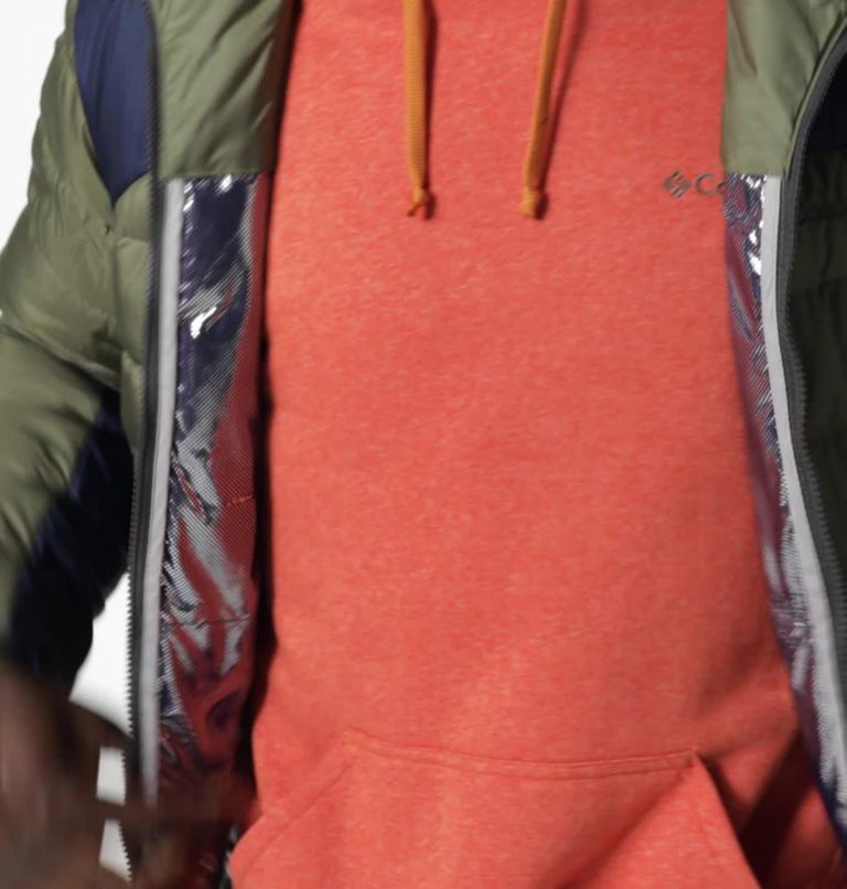 Manteau en duvet Autumn Park pour homme, Color: Stone Green, Collegiate Navy