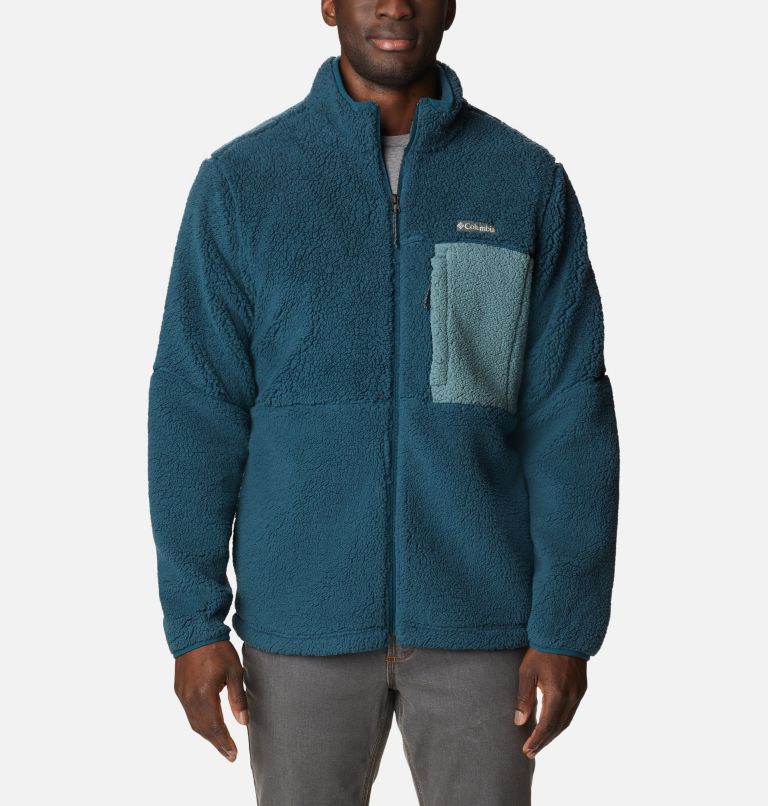 Men's Mountainside Heavyweight Sherpa Fleece Jacket, Color: Night Wave, Metal, image 1