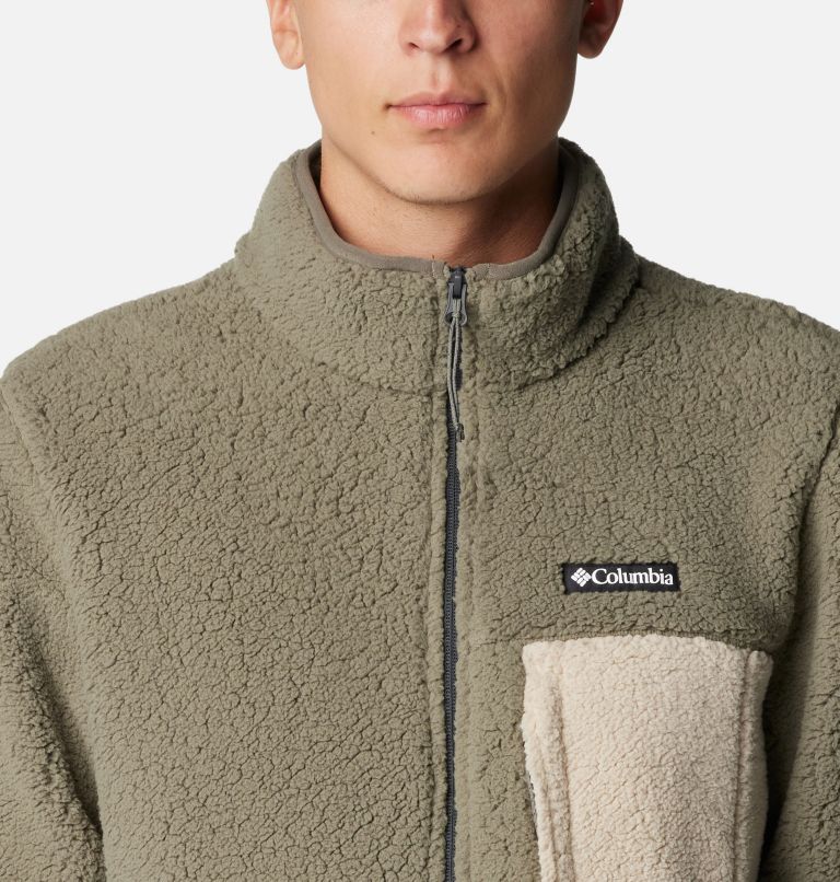 Thumbnail: Men's Mountainside Heavyweight Fleece Jacket, Color: Stone Green, Shark, Ancient Fossil, image 4