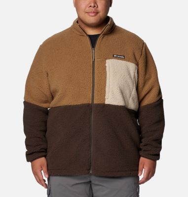 Men's Mountainside Sherpa Fleece Jacket - Extended Size, Color: Delta, Cordovan, Ancient Fossil, image 1