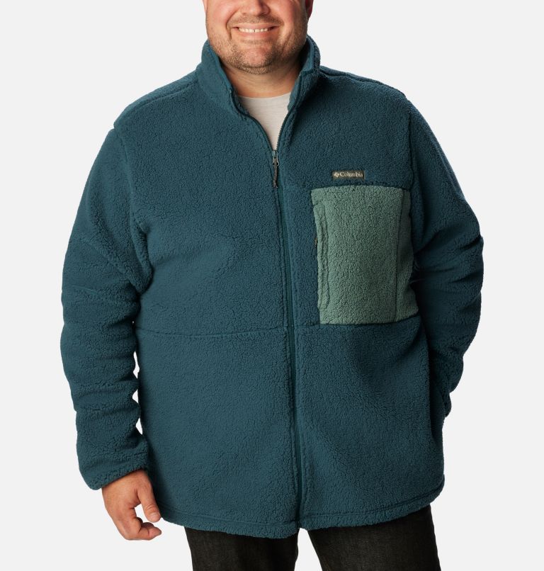 Patch-pocket sherpa fleece jacket