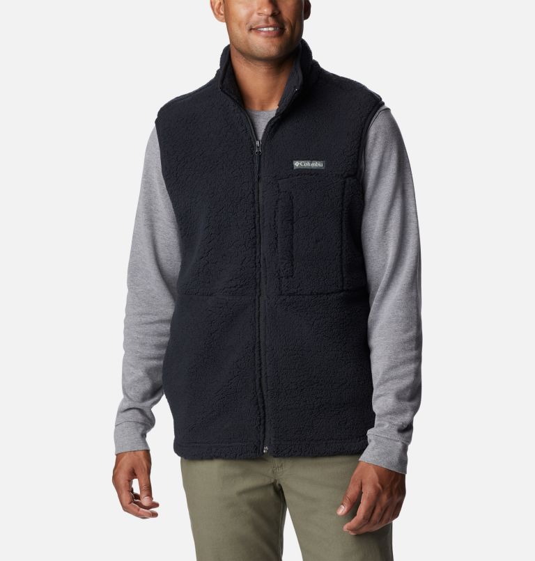Men's Mountainside Sherpa Fleece Vest, Color: Black, image 1