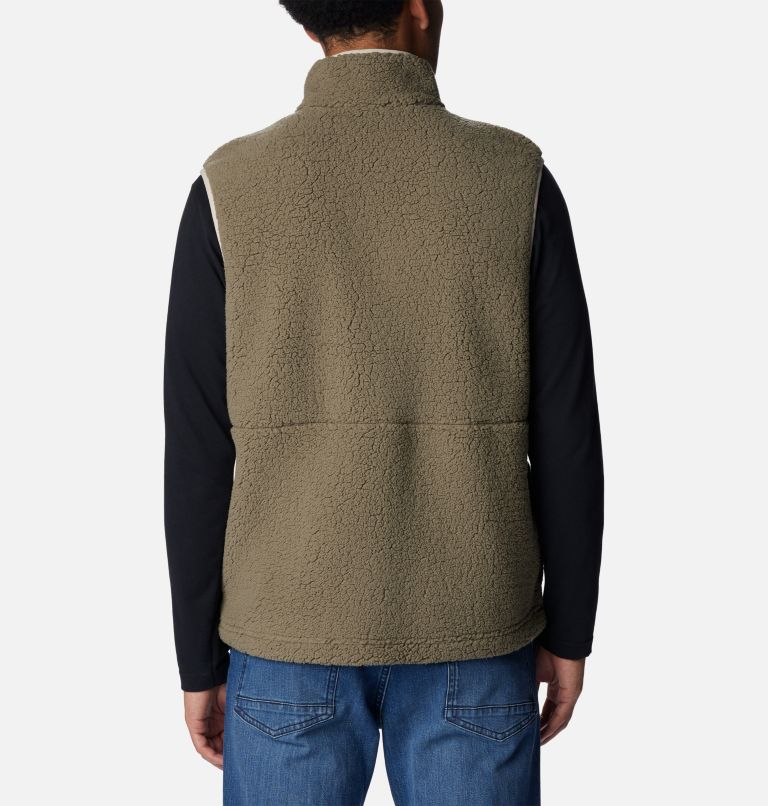 Thumbnail: Men's Mountainside Sherpa Fleece Vest, Color: Stone Green, Ancient Fossil, image 2