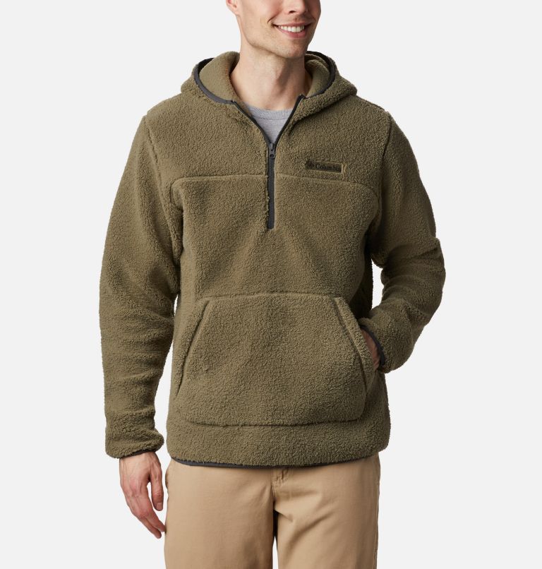 mens grey sherpa pullover