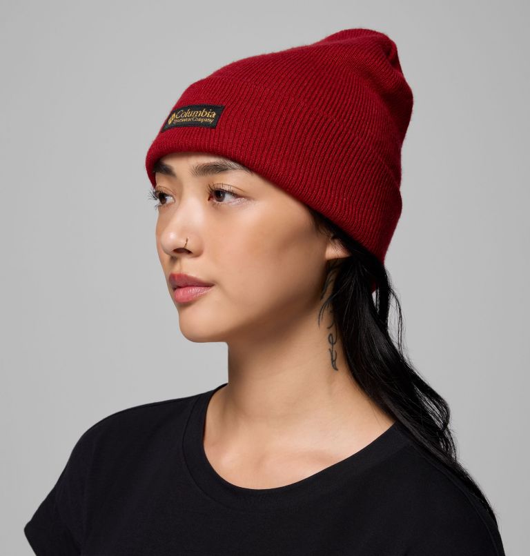 City Trek Heavyweight Beanie, Color: Red Dahlia, Heritage, image 3