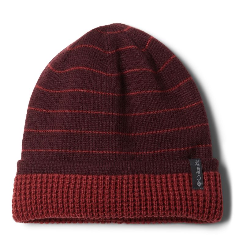 City Trek Reversible Beanie | 671 | O/S, Color: Malbec Stripe, Marsala Red, image 1