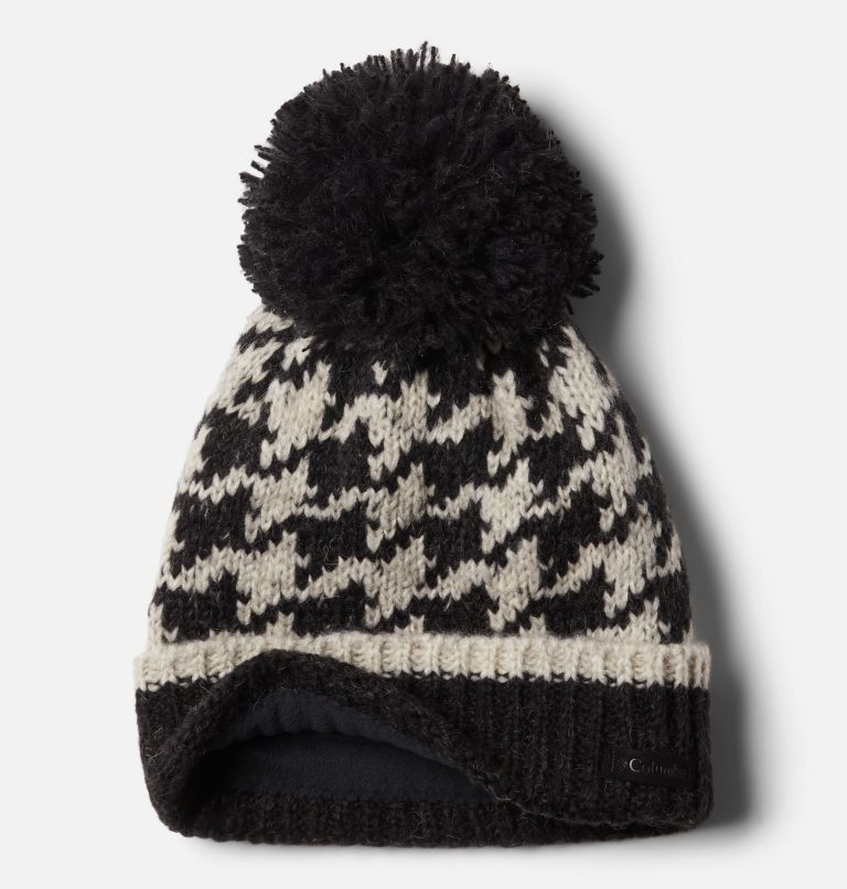 Pine Street Pom Pom Beanie | 010 | O/S, Color: Black Houndstooth, image 2