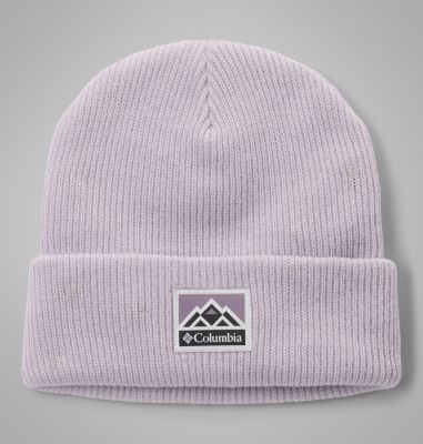 Unisex Whirlibird Cuffed Beanie, Color: Lavender Pearl, Mountains, image 3