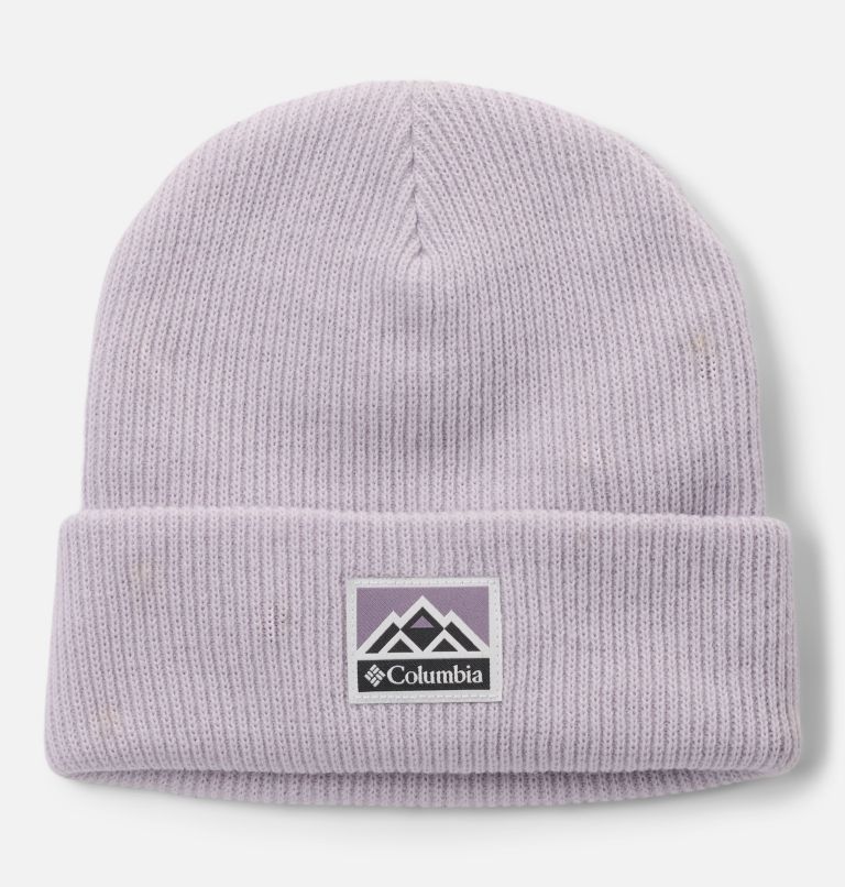 Whirlibird Cuffed Beanie, Color: Lavender Pearl, Mountains, image 1