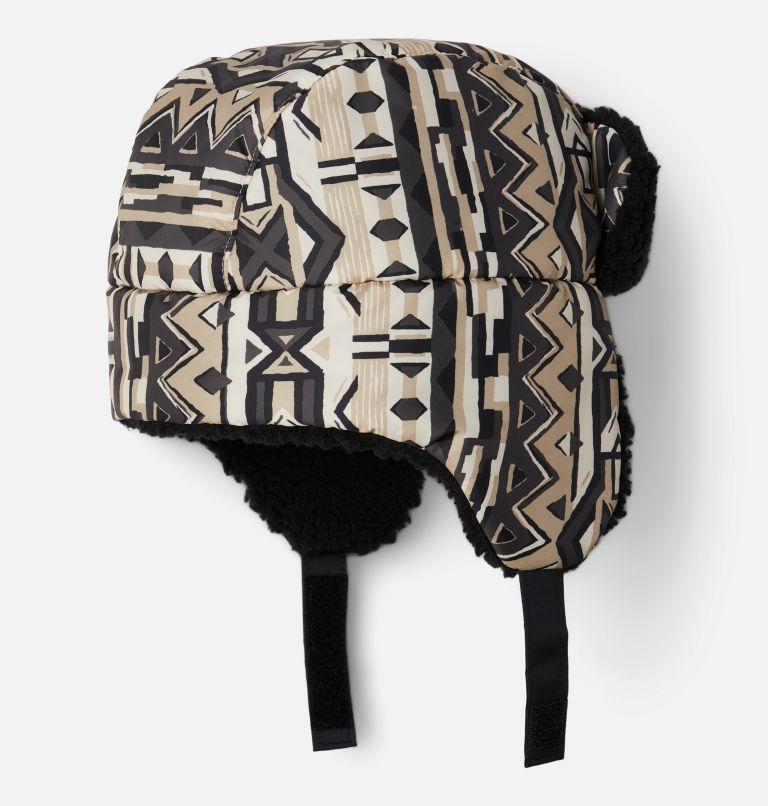 Kids' Frosty Trail Trapper Hat, Color: Ancient Fossil 80s Stripe Print, image 2