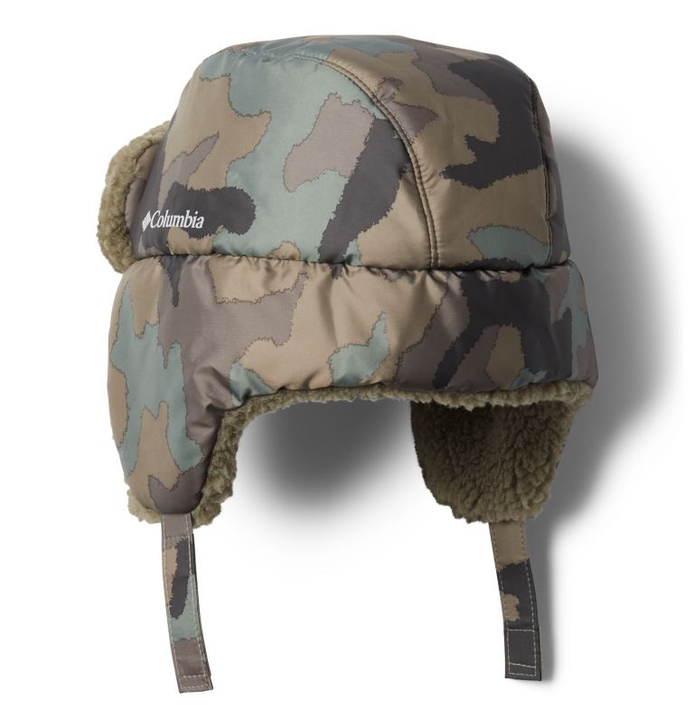 Kids' Frosty Trail Trapper Hat, Color: Cypress Trad Camo, Stone Green, image 2