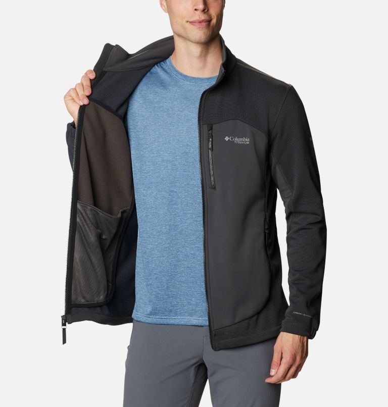 Men's Powder Chute Fleece Jacket, Color: Black, Shark, image 5