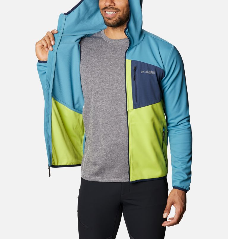 Men's Peak Pursuit Tech Hoodie, Color: Canyon Blue, Bright Chartreuse, Col Navy, image 5