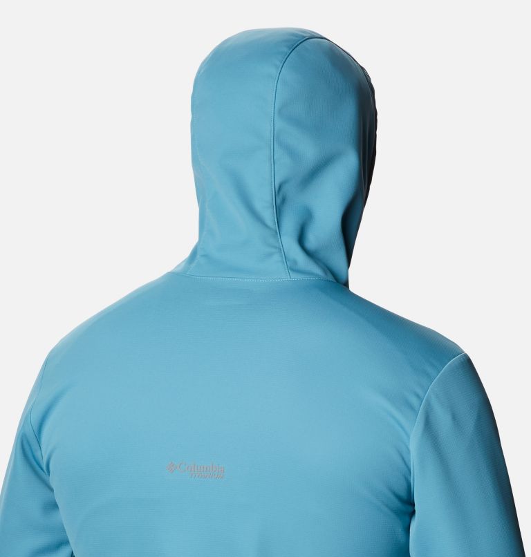 Men's Peak Pursuit Tech Hoodie, Color: Canyon Blue, Bright Chartreuse, Col Navy, image 6