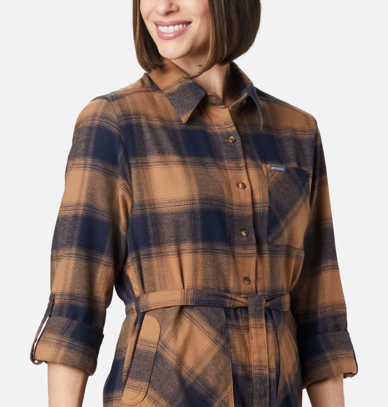 Women's Pine Street Shirt Dress, Color: Elk Buffalo Plaid