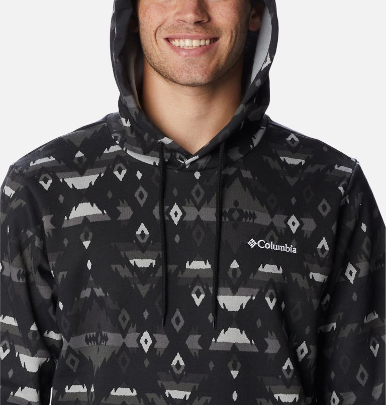 Men's Columbia Logo Printed Hoodie, Color: Black Rocky Mountain Print, image 4