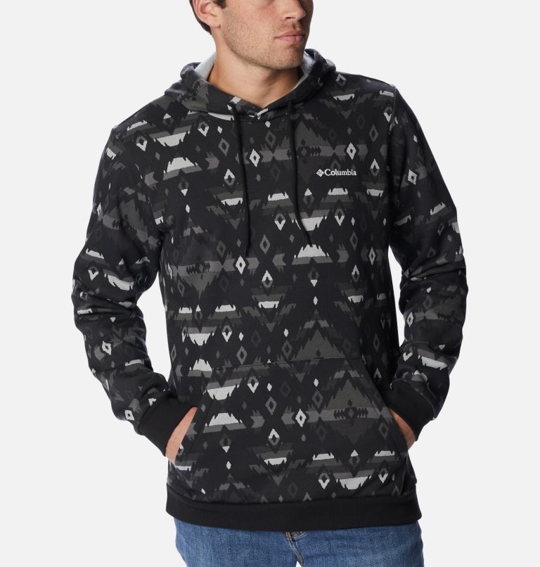 Men's Columbia Logo Printed Hoodie, Color: Black Rocky Mountain Print, image 5