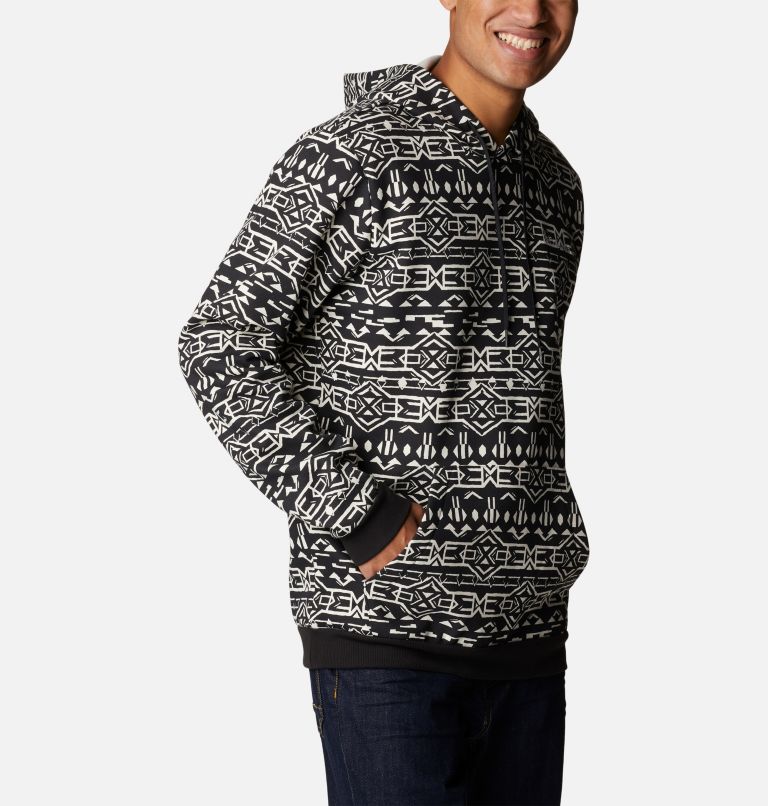 M Columbia Logo Printed Hoodie | 015 | XL, Color: Black, Geo Print, image 5
