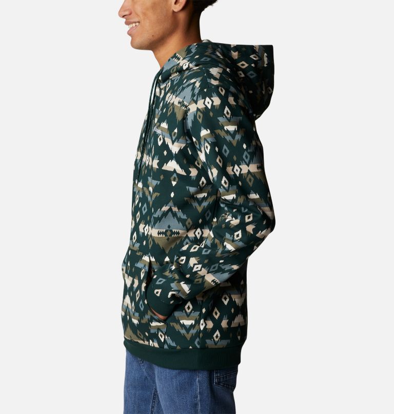 M Columbia Logo Printed Hoodie | 370 | M, Color: Spruce Rocky Mountain Print, image 3