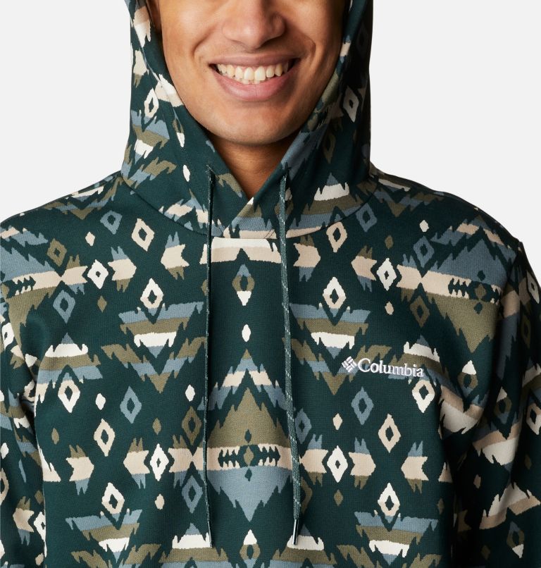 Men's Columbia Logo Printed Hoodie, Color: Spruce Rocky Mountain Print, image 4