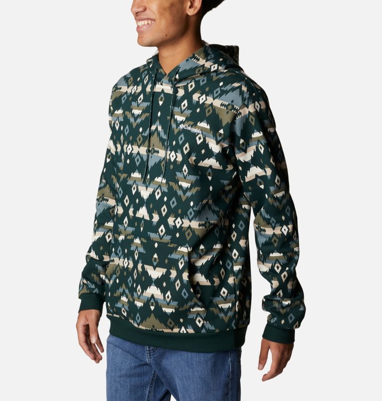 Men's Columbia Logo Printed Hoodie, Color: Spruce Rocky Mountain Print, image 5