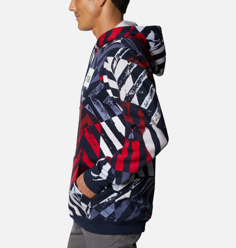 M Columbia Logo Printed Hoodie | 464 | XL, Color: Collegiate Navy Block Print Heather, image 3