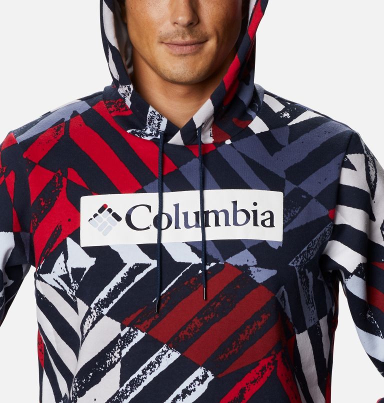 M Columbia Logo Printed Hoodie | 464 | XL, Color: Collegiate Navy Block Print Heather, image 4