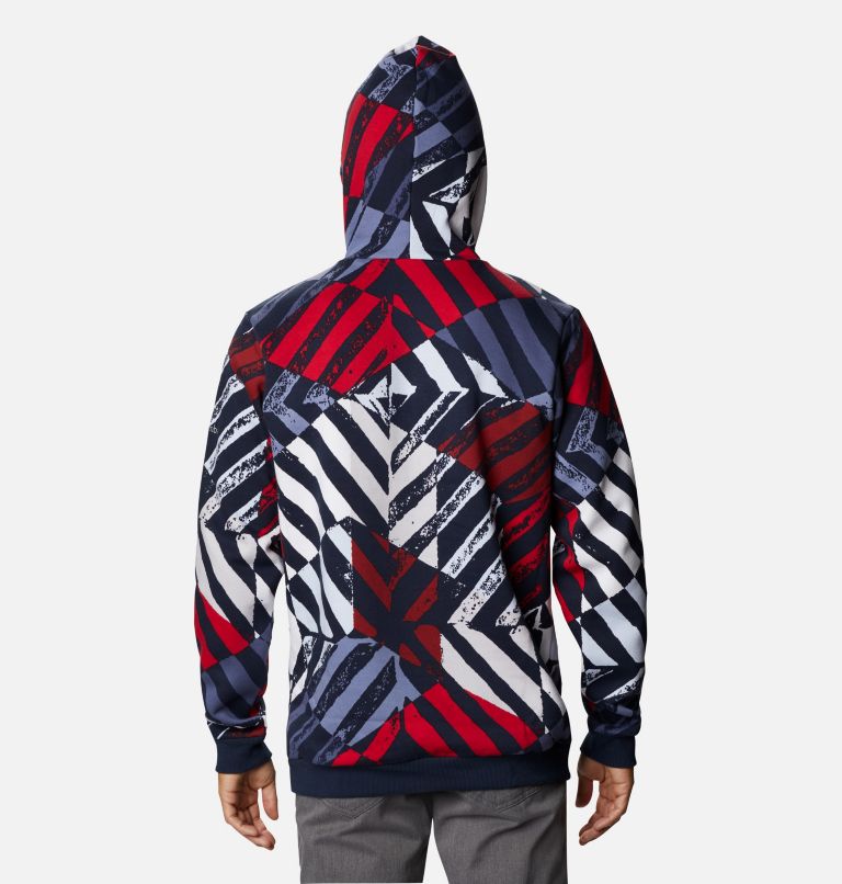 M Columbia Logo Printed Hoodie | 464 | XL, Color: Collegiate Navy Block Print Heather, image 2